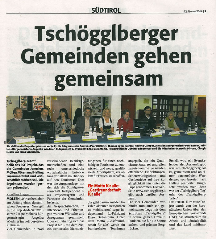 Tschögglberger Gemeinden gehen gemeinsam Tschögglberger Gemeinden gehen gemeinsam
